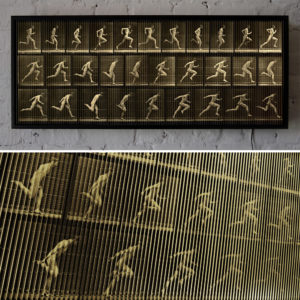 Muybridge Man Running Animation Cycle - Op Art 14x36 Lightbox by Mini-Cinema