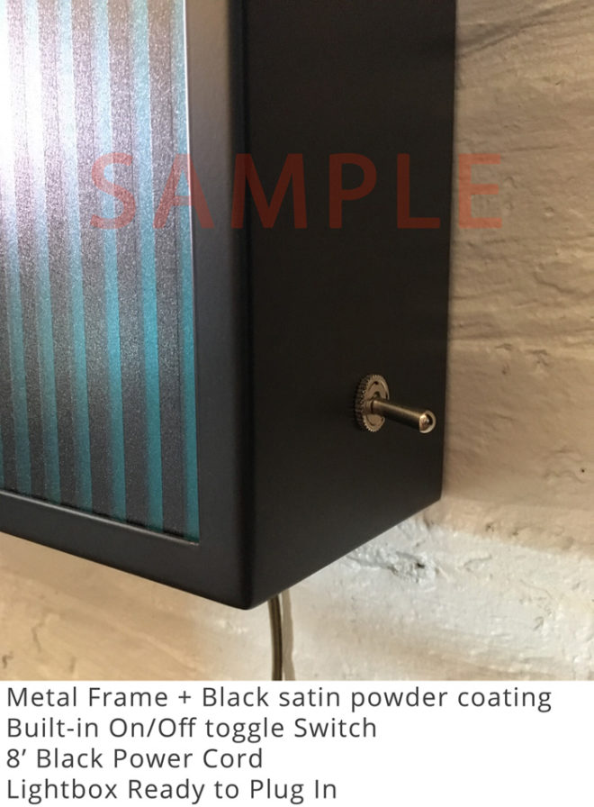 Black Metal Frame and Toggle Switch Sample Lightbox