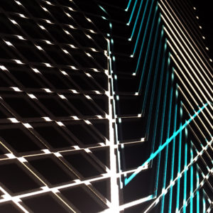 Blue Star - Graphic Line Art Optical Illusion – 20×20 Lightbox - Light Art by Hugo Cantin