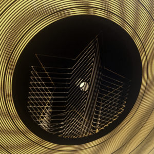 12” Lux Record Goldstar - Graphic Line Art Optical Illusion – 14×14 Lightbox - Light Art by Hugo Cantin