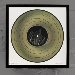 12” Lux Record Goldstar - Graphic Line Art Optical Illusion – 14×14 Lightbox - Light Art by Hugo Cantin