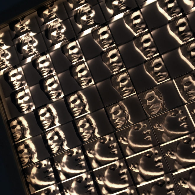 Andy Warhol Portrait - Double Print Optical Illusion - 11x14 Led Lightbox by Mini-Cinema (Detail 4)