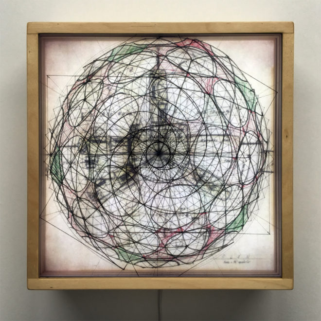 Bucky's Masterplan Geodesic Architecture - Mid Century Ephemera 12x12 Lightbox by Mini-Cinema