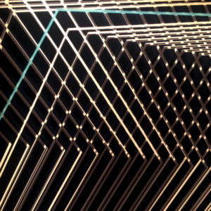 Hidden Blue Hexagon - Abstract Pattern Optical Effect - 12×12 Lightbox by Mini-Cinema (Detail 1)