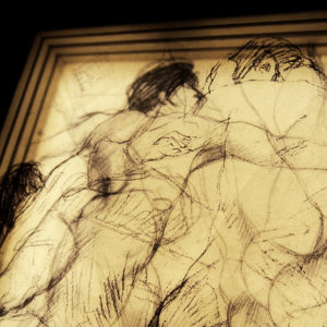 Klimt Sketches - Male Nude Drawings 11x9 Lightbox by Mini-Cinema (Detail)