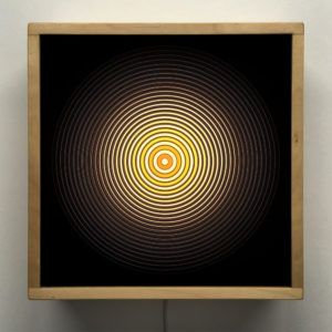 Music Record Yellow Side.B - Double Print Optical Effect - 12×12 Lightbox by Mini-Cinema