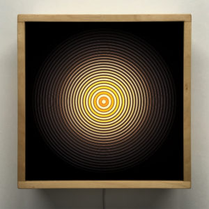 Music Record Yellow Side.B - Double Print Optical Effect - 12×12 Lightbox by Mini-Cinema