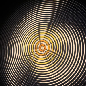 Music Record Yellow Side.B - Double Print Optical Effect - 12×12 Lightbox by Mini-Cinema (Detail 1)