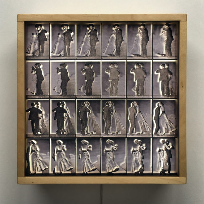 Muybridge Dancing Couple Animation Cycle – 12×12 Lightbox by Mini-Cinema / Hugo Cantin