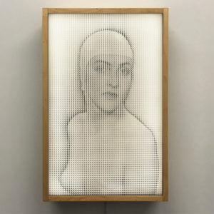 Pixelated Man Ray - 1930s Meret Oppenheim Vanishing Portrait - 18x12 Lightbox by Mini-Cinema v2