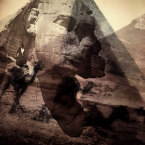 Vanishing Sphinx and Pyramids of Giza Egypt - 12x12 Lightbox by Mini-Cinema (Detail)