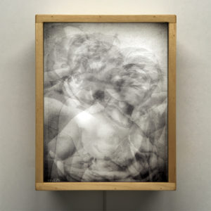 Vanishing Lovers Kiss - Multiple Print Depth Effect - 11x9 Lightbox by Mini-Cinema
