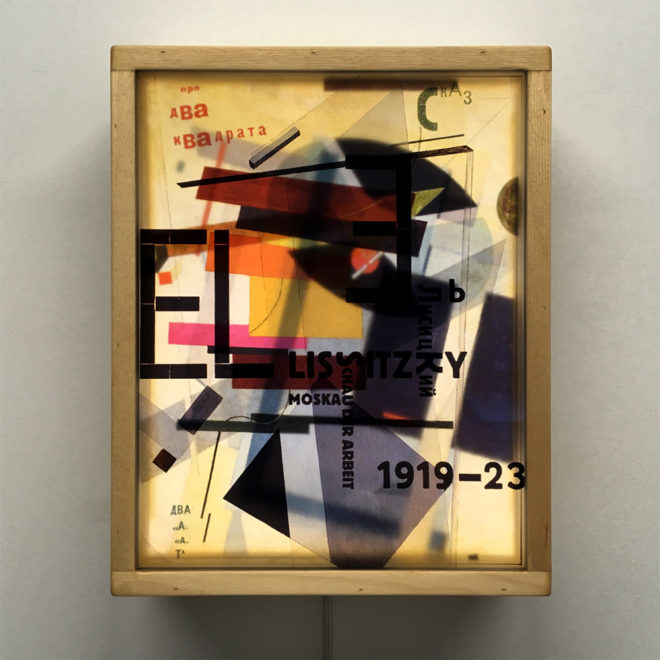 El Lissitzky Proun Mashup - Multiple Print Depth Effect - 11x9 Led Lightbox by Mini-Cinema