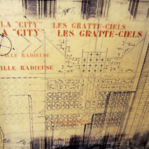 Le Corbusier Masterplan Architecture Sketches - Multiple Print Depth Effect - 9x11 Lightbox by Mini-Cinema (Detail)