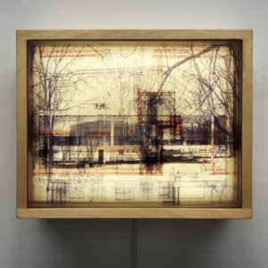 Mies Masterplan Architecture Sketches - Multiple Print Depth Effect - 9x11 Lightbox by Mini-Cinema