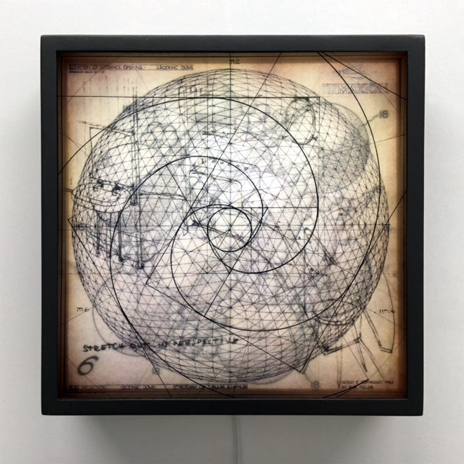 Bucky's Masterplan #3 - Mid Century Architecture Sketches - 12x12 Lightbox BLK