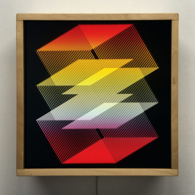 Diamonds Graphic Art Optical Illusion - 12×12 Lightbox by Mini-Cinema / Hugo Cantin