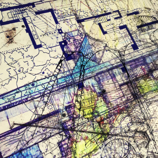 FLW Masterplan - Mid Century Architecture Sketches - 12x12 Lightbox