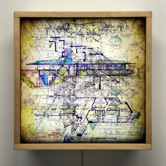 FLW Masterplan - Mid Century Architecture Sketches - 12x12 Lightbox