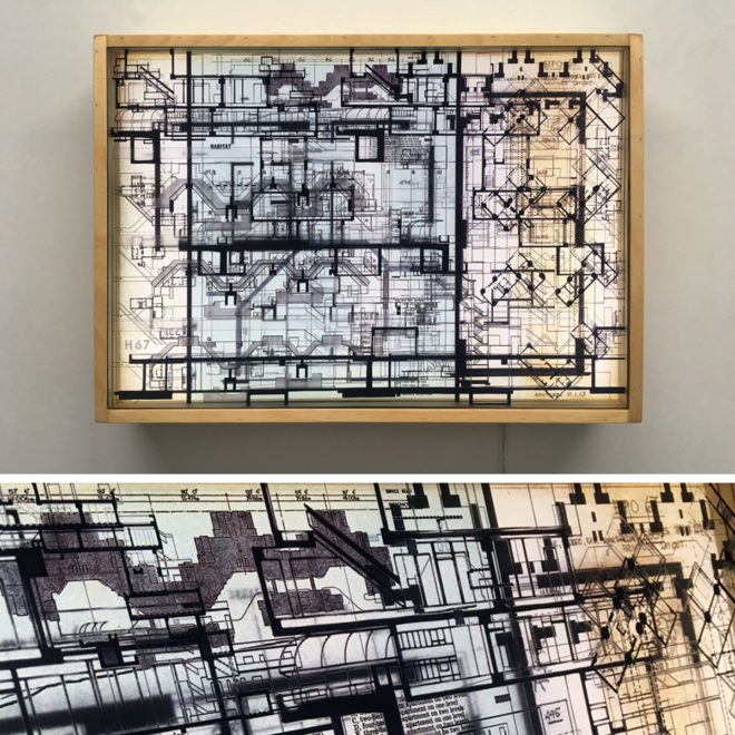 Habitat67 Masterplan #1 - Mid Century Architecture Sketches – 14×20 Lightbox