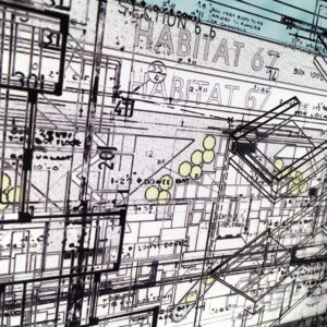 Habitat67 Masterplan #2 - Mid Century Architecture Sketches - 14x20 Lightbox