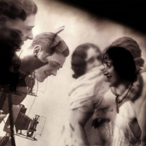 Vanishing Photographer and Muse - Multiple Print Depth Effect - 12x12 Lightbox