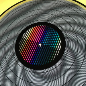 Prismacolor Interference on Yellow - Spinning Lux Records Op Art – 12x12 Lightbox