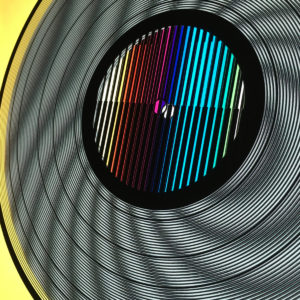 Prismacolor Interference on Yellow - Spinning Lux Records Op Art – 12x12 Lightbox