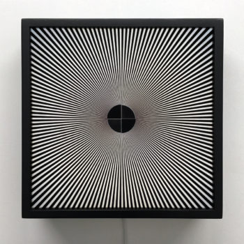 Star Focus Black and White - Psychedelic Abstract Pattern Optical Effect – 12x12 Lightbox
