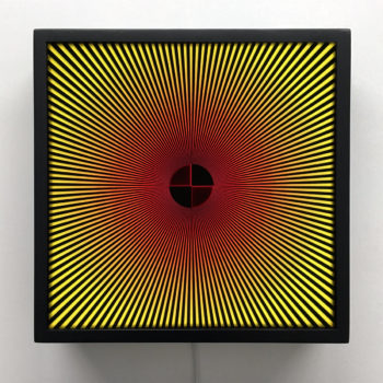Star Focus Red and Yellow - Psychedelic Abstract Pattern Optical Effect – 12x12 Lightbox