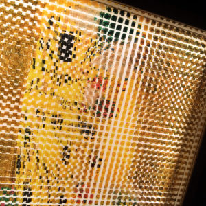 Pixelated Kiss - Klimt Homage - 12x12 Lightbox by Mini-Cinema