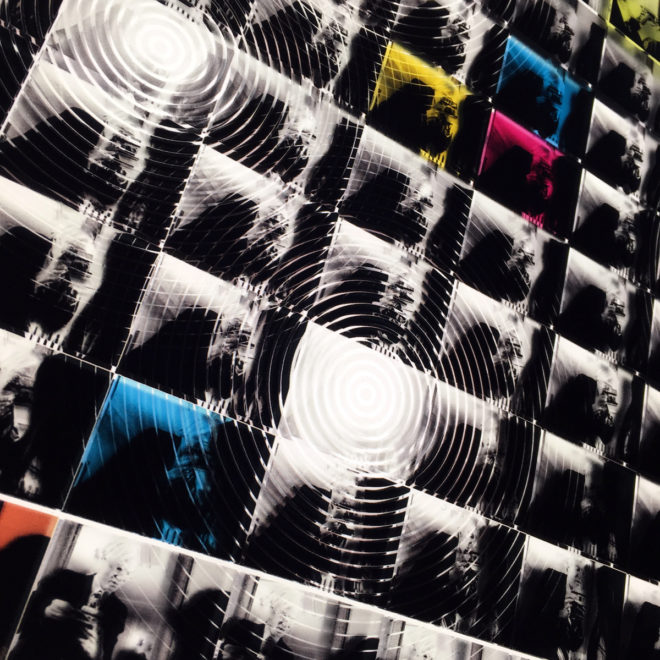 Warhol Shooting Polaroids – Psychedelic Film Mashup - 12×12 Lightbox by Mini-Cinema