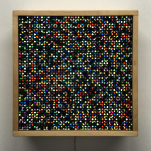 Lite Brite #4 Flower Garden - Colorful Dots Optical Effect - 12×12 Lightbox