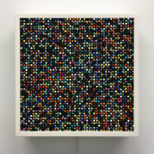 Lite Brite #4 Flower Garden - Colorful Dots Depth Effect - 12×12 Lightbox by Mini-Cinema / Hugo Cantin