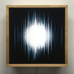Blue Hatch - Layered Prints Optical Effect - 12×12 Lightbox by Mini-Cinema