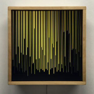 Yellow Peak Level - Layered Prints Optical Effect - 12×12 Lightbox by Mini-Cinema / Hugo Cantin