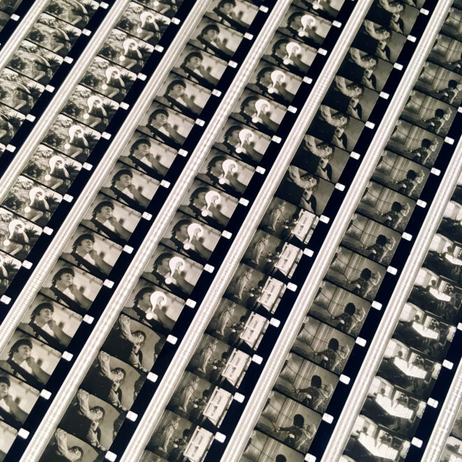 The Beatles 1965 Help! Musical Trailer - Rare 16mm Film Collage - 18x18 Lightbox by Hugo Cantin Mini-Cinema _close3