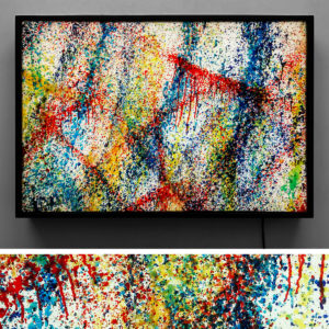 Rags-a-GoGo NYC Action Painting - Multiple Print Depth Effect - Lofty 20×30 Lightbox by Mini-Cinema / Hugo Cantin