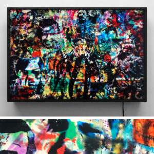 Tegui Graffiti Mashup - Multiple Print Depth Effect - Lofty 20×30 Lightbox by Mini-Cinema / Hugo Cantin