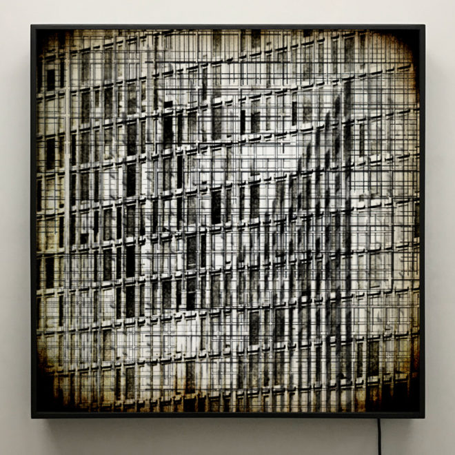 Structural Forms - Multiple Prints Depth Effect - Lofty Large-scale 36×36 Lightbox by Mini-Cinema / Hugo Cantin