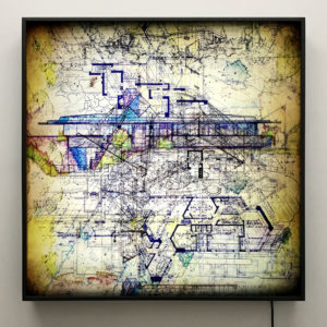 FLW Masterplan - Multiple Print Depth Effect - Lofty Large-scale 36×36 Lightbox by Mini-Cinema / Hugo Cantin