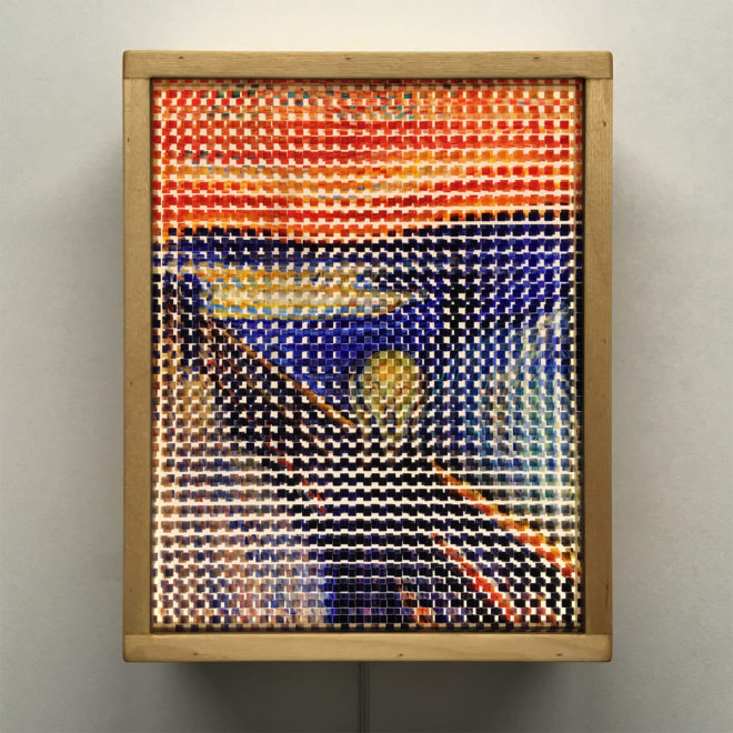 Pixelated Scream - Munch Homage - 11x9 Lightbox by Mini-Cinema / Hugo Cantin