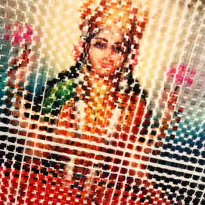 Pixelated Lakshmi On Lotus - Hindu Goddess Superstar - 12x12 Lightbox by Mini-Cinema / Hugo Cantin