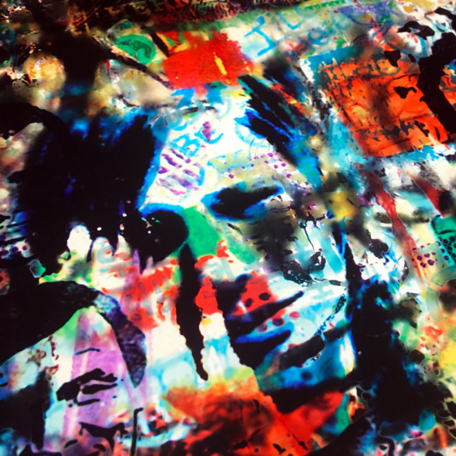 Tegui Graffiti Mashup - Multiple Print Depth Effect - Lofty 20×30 Lightbox by Mini-Cinema / Hugo Cantin
