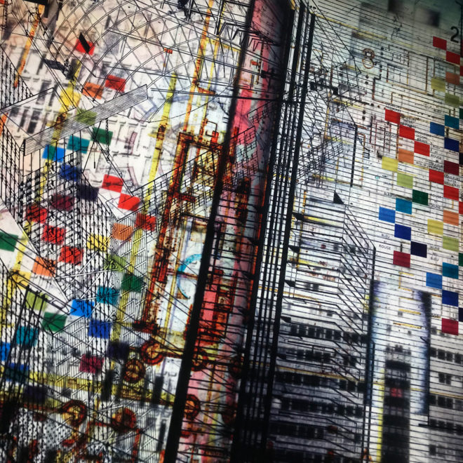 The Architect Masterplan - Multiple Print Depth Effect - Lofty Large-scale 36×36 Lightbox by Mini-Cinema / Hugo Cantin