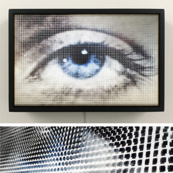Pixelated Lee Miller Eye - Man Ray Homage - 12x18 Lightbox by Mini-Cinema -BLK