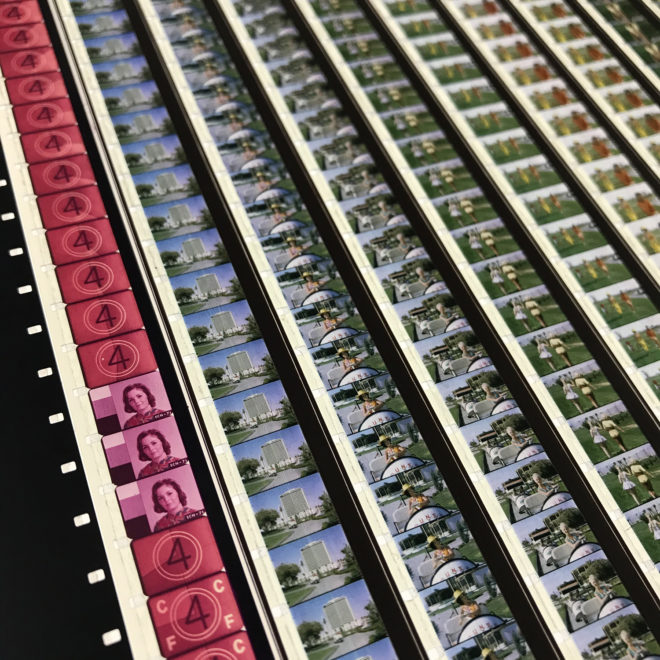 Tweedle-Dee Scopitone Jukebox Campy Golf Lesson - 16mm Film Collage - Lofty 58x14 Lightbox by Mini-Cinema : Hugo Cantin -close1