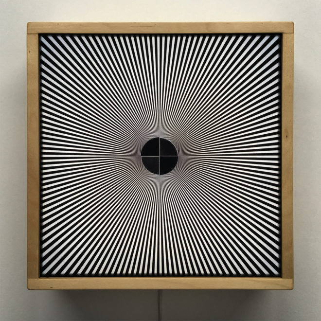 Star Focus Black and White - Psychedelic Abstract Pattern Optical Effect – 12x12 Lightbox