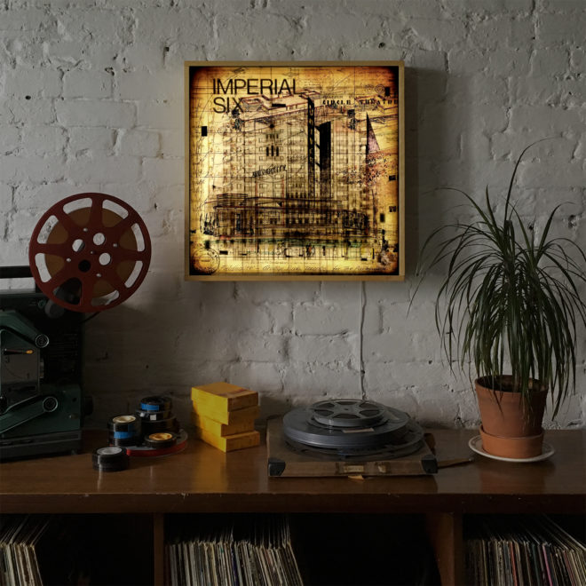 Toronto Architecture Department - Mid Century Sketches and Drawings - 24x24 Lightbox by Mini-Cinema -insitu