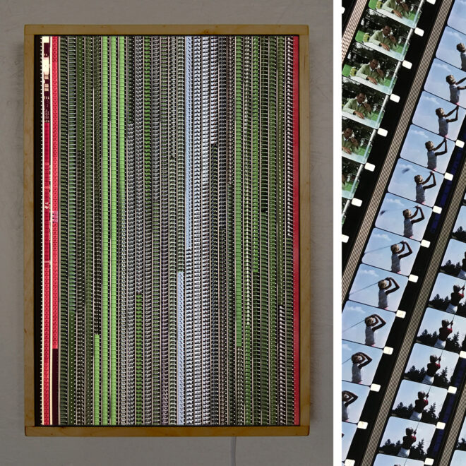 SuperTest Golf Mania 1967 Ladies Open LPGA Tour - 16mm Film Collage - 30x20 Lightbox by Mini-Cinema -ply